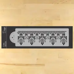 Arts & Crafts Rose Border Cake Stencil Side | C1088 by Designer Stencils | Stencils for Royal Icing, Airbrush, Dusting Powder |