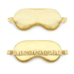 Kitcheniva Smooth Padded Double Sided Satin Travel Sleep Eye Mask Cover Gold