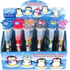 TINYMILLS 24 Pcs Penguins 2 in 1 Stackable Stacking Crayon with Extra Stamper Topper, Kids Party Favors, Goodie Bag Stuffers, Classroom Rewards, Prizes Visit the TINYMILLS Store