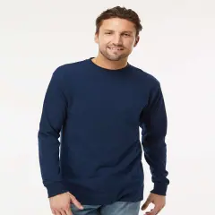Premium Long Sleeve Crewneck Tee Deep navy