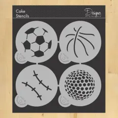 Large Sports Ball Cookie Stencils: Basketball, Golf, Soccer, Baseball | C218 by Designer Stencils |