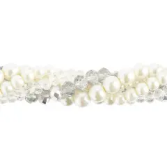 Crystal Lane DIY Ranunculus Twisted Glass & Pearls Beads, 5 Strands