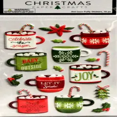 Christmas Hot Cocoa Dimensional Puffy Stickers