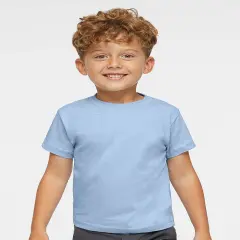 Rabbit Skins&reg; Toddler Cotton Crewneck Short Sleeve Jersey T-Shirt -3301T Light blue