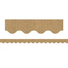 Burlap Design Scalloped Rolled Border Trim, 50 Feet Per Roll, 3 Rolls