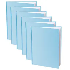 Blue Hardcover Blank Book, White Pages, 11"H x 8-1/2"W Portrait, 14 Sheets/28 Pages, Pack of 6