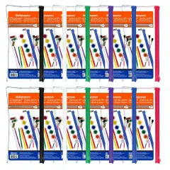 Multipurpose Clear Zipper Pouch, Assorted Color Zippers, Pack of 12