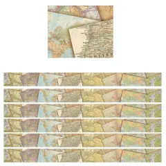 Travel the Map Straight Border Trim, 35 Feet Per Pack, 6 Packs