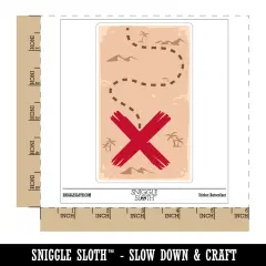 X Marks the Spot Treasure Map Waterproof Vinyl Phone Tablet Laptop Water Bottle Sticker Set - 5 Pack