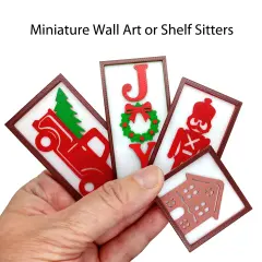 Miniature Christmas Decor for 1:12 Dollhouse, 4 pcs Wall Art, Adorabilities