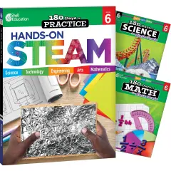180 Days STEAM, Science, & Math Grade 6: 3-Book Set