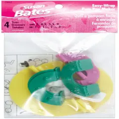 Susan Bates Easy Wrap Pom-Pom Maker-Makes 4 Sizes 1.25", 1.75", 2.25" & 3.5"