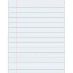 Composition Paper, White, Red Margin, .375" Ruled, 8-1/2" x 11", 500 Sheets Per Pack, 2 Packs