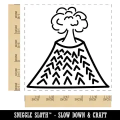 Volcano Erupting Doodle Self-Inking Rubber Stamp Ink Stamper Red