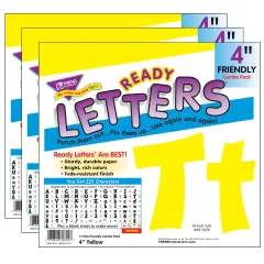 Yellow 4" Friendly Combo Ready Letters&reg;, 3 Packs