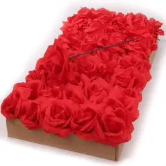 50-Pack Red Silk Rose Picks | 8-Inch Stems | Ideal for Weddings, Crafts, Events | Create Lifelike Centerpieces & DIY Floral Projects | Enhance Your Space with Elegant Roses