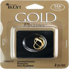CousinDIY 14k Plated Gold Elegance Beads & Findings-Euro Levers W/Loops 2/Pkg