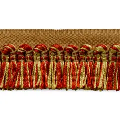 10 Yards of Heavy Premium Cut Fringe - Acorn Multi | 10 yard cut Cranberry Multi