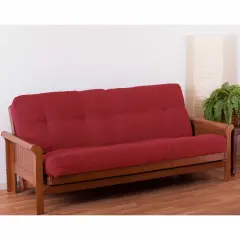 Blazing Needles Renewal 7-inch Twill Full-size Futon Mattress - Ruby Red - Ruby Red