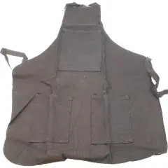 3 Pocket Black Canvas Bib Apron Work Shop Jewelers Workshop Hobby Tool 19" x 24"