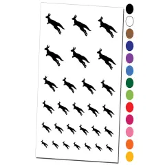 Kangaroo Jumping Solid Temporary Tattoo Water Resistant Fake Body Art Set Collection Black