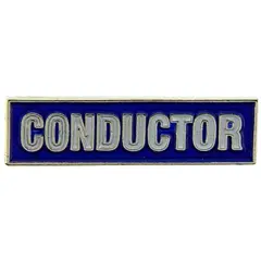 Railroad Train Conductor Pin Blue 1"