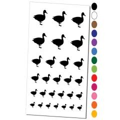 Duck Standing Solid Temporary Tattoo Water Resistant Fake Body Art Set Collection Orange