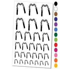 Nunchuks Nunchaku Martial Arts Weapon Temporary Tattoo Water Resistant Fake Body Art Set Collection Yellow