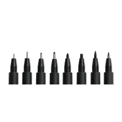 Faber-Castell Pitt Artist Pens- Black, Set of 8, Assorted Nibs