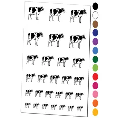Farm Dairy Cow Milk Side Temporary Tattoo Water Resistant Fake Body Art Set Collection Purple