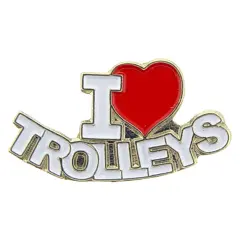 I Love Trolleys Pin 1"