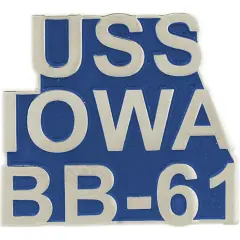 U.S. Navy USS Iowa BB-61 Pin 1"