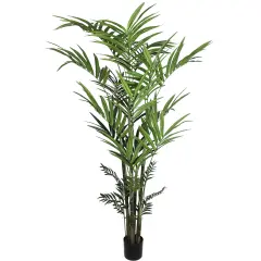 8-Foot Kentia Palm Tree in Black Pot with 399 Silk Leaves - Lifelike Indoor/Outdoor Foliage for Home & Office D&eacute;cor - Tropical Elegance, Floral Home by Artificial Flowers