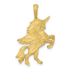 14K Yellow Gold Unicorn Charm Pendant FindingKing Jewerly 28mm x 19mm