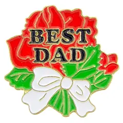 Best Dad Rose Pin 1"