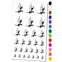 Fierce Flying Dragon Temporary Tattoo Water Resistant Fake Body Art Set Collection Hot Pink