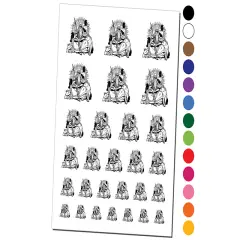 Odin Wodin Norse Mythology God Ravens Wolves Temporary Tattoo Water Resistant Fake Body Art Set Collection Light Pink