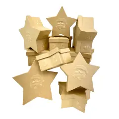 Value Pack of 12 Star Box with Embossed Santa- 2 pc. Set