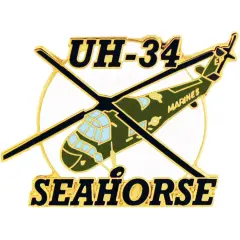 UH-34 Seahorse Helicopter Pin 1 3/8"