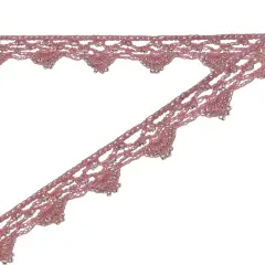 5 Yards of Grace Crochet Beaded Trim -3/4 inch wide x 18 inches Pink