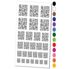 Christmas Cookie Pattern Temporary Tattoo Water Resistant Fake Body Art Set Collection Yellow