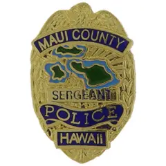 Maui County Police Sergeant Badge Pin 1"