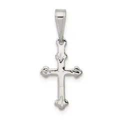 Sterling Silver Budded Cross Charm Jewerly 24mm x 11mm