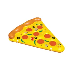Swim Central Inflatable Yellow and Orange Pizza Slice Swimming Pool Float Raft - 72"