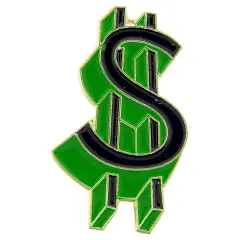 Dollar Money Symbol Pin 1"
