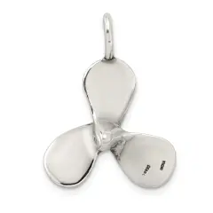 Sterling Silver 3D Antiqued Propeller Charm Pendant Jewerly 28mm x 23mm