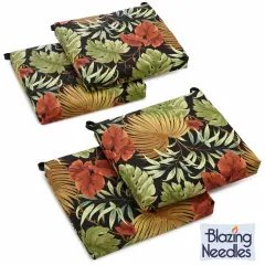 20-inch by 19-inch Spun Polyester Chair Cushion (Set of Four) - Tropique Raven