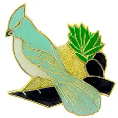 Blue Jay Bird Pin 1"