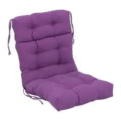 22-inch by 45-inch Solid Twill Tufted Chair Cushion Purple-Color