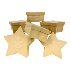 Value Pack of 3 Star Box with Embossed Snowman - 2 pc. Set